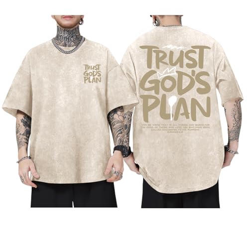 Image of BINTEHGS God Christian T Shirts for Men Jesus Faith Shirt Acid Wash Oversized Tees Bible Verse Graphic Vintage Tshirt