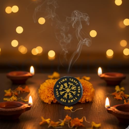 Plato de carga Vegvisir de Ágata Negra 8 cm miniatura 3