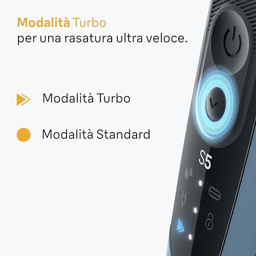 Braun Serie 5 Rasoio Elettrico Barba, Wet&Dry, Regolabarba Uomo, Rasoio Barba, 50 min Di Utilizzo, +2 Accessori, Senza Fili, 100% Impermeabile, Regolabarba Braun, 52-A1820SI, Azzurro - Immagine 3
