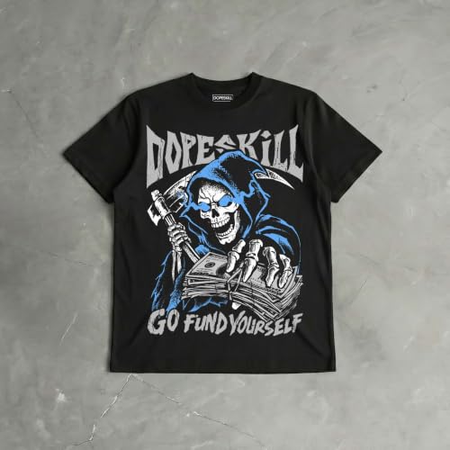 Image of DopeSkill Graphic Tee Streetwear Hip Hop Hypebeast Street Style Unisex T-Shirt Sneaker Colour Matching Shirts Horror Skeleton