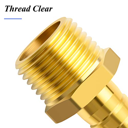 TAILONZ PNEUMATIC Brass Hose Barb Fitting -1/2 Inch Barb to 1/2 Inch Male NPT Adapter(Pack of 5)