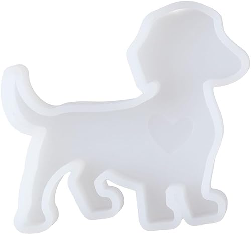 Miniatura 3 de HomeSoGood 2 moldes de silicona con forma de perro, moldes de silicona para horno, moldes de silicona seguros para hornear, jabón, velas, arcilla,