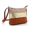 Gallantry - Sac Bandoulière Femme Paillettes Elégant - Sacoche Messenger Porté Epaule Tendance Multicolore Souple - Besace Soirée Mariage Brillant Léger - Chic Mode - Taupe #1