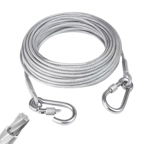 Corde à linge d'extérieur robuste de 0,6 cm avec boucle de fixation inox