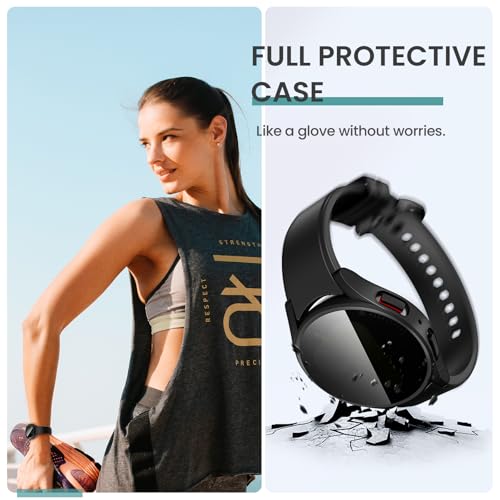 Image of Tensea [5+5Pack for Samsung Galaxy Watch 7 Screen Protector Case 40mm Accessories, Hard PC Bumper /HD Anti-Fog Tempered Glass Protective Film, Face Cover Set, Galaxy Watch 7 Case for Women Men