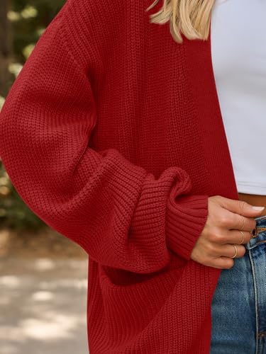 Image of LILLUSORY Womens Oversized Cardigans Soft Knit Cardigan Sweater with Pockets