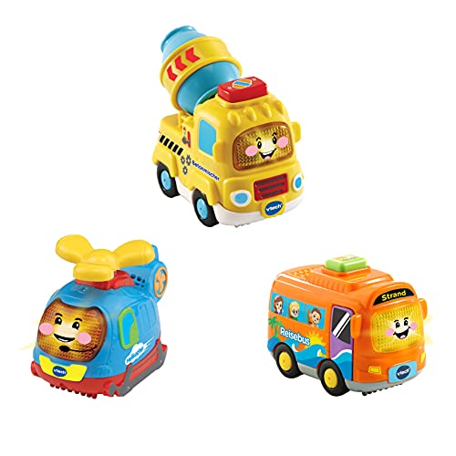 Vtech 80-242184 TUT Baby Flitzer-3er-Set Reisebus, Helikopter, Betonmischer...