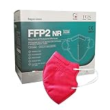 50 Masques FFP2, Certifiés Conformes CE à la Norme EN 149:2001 + A1:2009, Fabriqués en Italie, 5 Épaisseurs EFB≥99%, Masque de Protection Respiratoire, Conditionnés Individuellement, Rouge