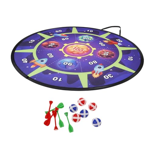 Yardwe Sticky Ball Board Game for Boys and Girls Space Themed Dartboard Set 1-Sided Board and Girls Toys Indoor/Outdoor Play