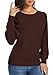 Bosmeer Sweaters for Women Batwing Sleeve Workout Blouses Loose Fit Chocolate Brown Fall Clothes Dressy Casual Lightweight Shirts Large