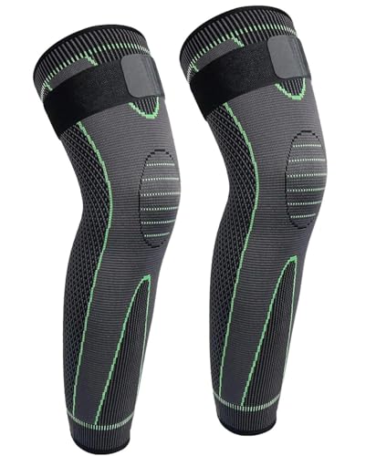 Image of WELLESA Knee Cap Support for Men & Women | Pain Relief Brace | Breathable & 4-Way Stretch | Compression Knee Sleeve for Sports, Gym & Injury Recovery (Long Knee, XXL)