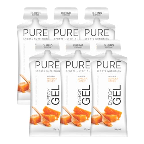 Pure Sports Nutrition Fast Fuel Energy Gels for Exercise, Premium Natural Formula, Easy Digestion, (Manuka Honey, Pack of 6)
