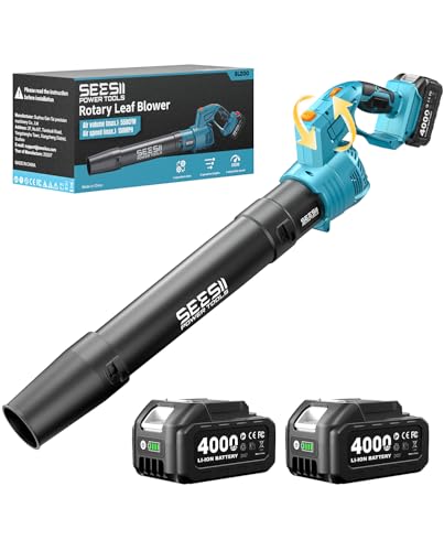 SEESII Cordless Leaf Blower 550CFM 150MPH with 2 Batteries