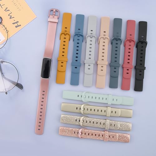 Image of 4 PACK Sport Bands Compatible with Fitbit Luxe Bands for Women Men, Soft Silicone Replacement Sport Straps Wristbands for Fitbit Luxe Fitness and Wellness Tracker