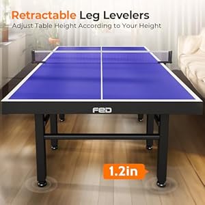 FEIERDUN Table Tennis Table,Foldable Ping Pong Tables,16/18/25mm Tabletops Tournament Quality Compatible MDF Portable Table Tennis Table with Quick Clamp Net and Lockable Wheel for Indoor & Outdoor FEIERDUN Table Tennis TableFoldable Ping Pong Tables161825mm Tabletops Tournament Quality Compatible MDF Portable Table Tennis Table with Quick Clamp Net and Lockable Wheel for Indoor Outdoor