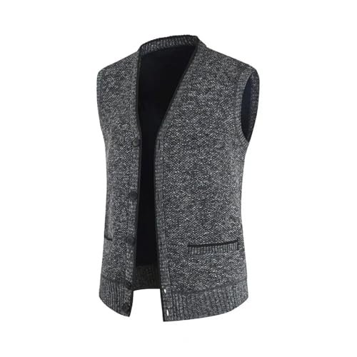 Bollrllr Men's Sweater Vest V Neck Single Breasted Sleeveless Vest With Pockets Elastic Thickened Vest2