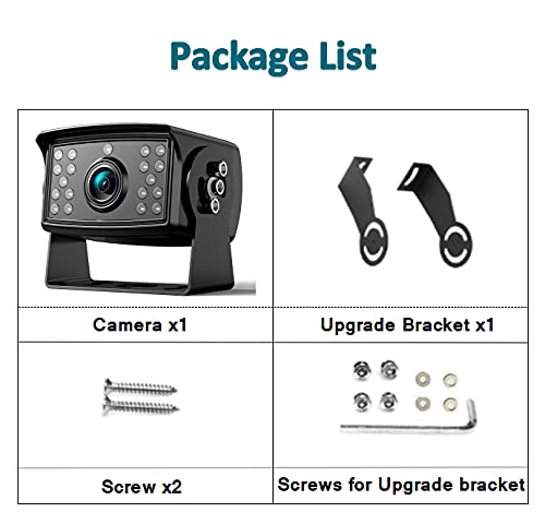 Image of Fookoo HD Single Rear View Camera for Wired Backup Camera System, No Infrared Lights, Colored Night Vision, for FHD1, FHD2, DY901, DY912, DY4C, DY101, DY102, DY103, DY104.