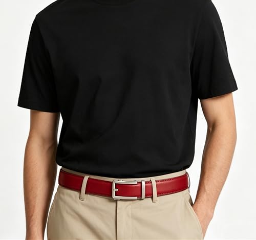 Image of Men's Belt, Ratchet Dress Casual Belt with Adjustable Automatic Buckle Trim to Fit
