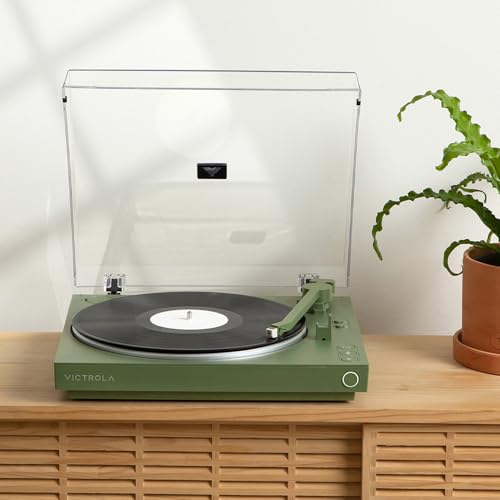 Victrola Automatic – Platine Vinyle Bluetooth entièrement Automatique 2 Vitesses, Cellule Audio-Technica ATN3600L, préampli commutable, Mode répétition (Vert) – vue 5