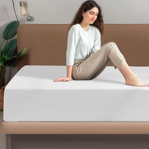 Drap-housse 100% coton blanc king size résistant et élastique - 3
