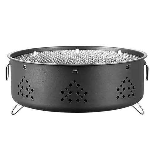 Mini parrilla portátil de carbón vegetal – Parrilla compacta para interiores y exteriores con patas plegables y bolsa de transporte