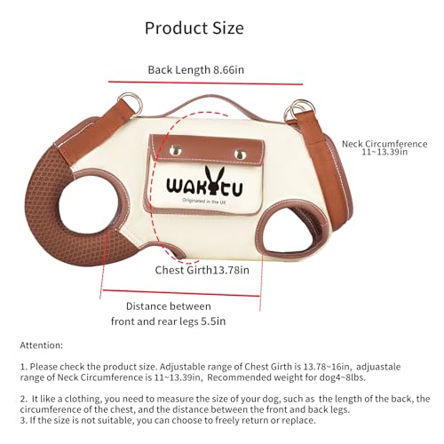 Wakytu Dog Lift Harness Dog Carrier Sling for Small Dogs & Cats,S - Image 5