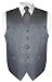 Men's Paisley Design Dress Vest & NeckTie CHARCOAL GREY Color Neck Tie Set