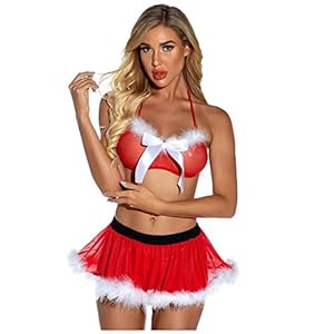 Porno Women cosplay sexy Christmas Lingerie Pajama Thong Backless Dress lingerie set sexy clothing
