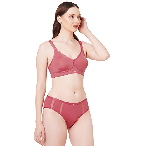 Image of SOIE Women Full Coverage Minimiser Bra with High Waist Brief Set