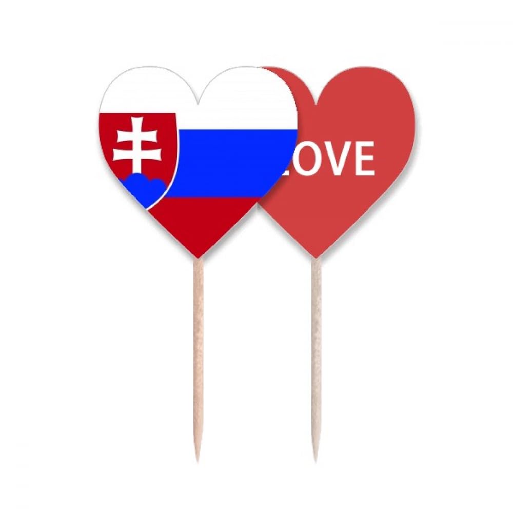 Drapeau Slovaquie et Union Européenne en cœur pour cupcake et cocktail