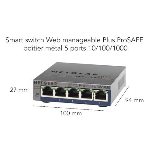Switch ethernet NETGEAR GS105 Métal 5 Ports - Garantie à vie