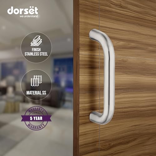 Image of Dorset 12 Inch Door Handle for Main Door | Push Pull Handle for Wooden & Glass Doors | Rust & Corrosion Resistant SS304 | Premium Door Handle for Home, Office, Hotels, Pair - SD12PSS22
