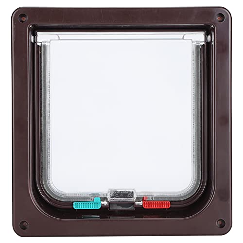 Pet Flip Door, 4 Switching Modes Cat Flap Door Plastic Exquisite with Screw for Indoor and Outdoor for Household (M)