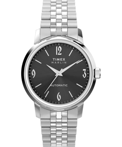 Timex Marlin   Reloj de Pulsera analógico automático para Hombre, Plata, Pulsera
