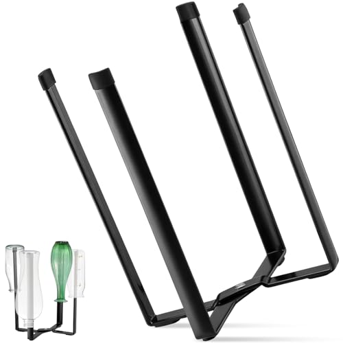 Escurrebotellas Plegable Negro, Secador de Biberones de Metal, Escurridor de Botellas Multiusos, Escurre Soporte Ahorro de Espacio, Estante Vasos de Cocina para Bolsas de Basura, Tazas y Utensilios