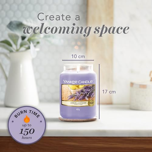 Yankee Candle Scented Candle | Lemon Lavender Large Jar | Long Burning Candles: up to 150 Hours | Perfect Gifts for Women