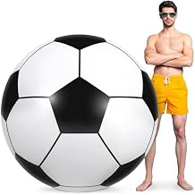 Elcoho 60 Inch Inflatable Beach Ball Jumbo Inflatable Soccer Ball Swimming Pool Party Decoration Soccer Beach Balls for Water Sports Games Party Supplies Family Gathering