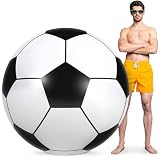 Elcoho 60 Inch Inflatable Beach Ball Jumbo Inflatable Soccer Ball Swimming Pool Party Decoration Soccer Beach Balls for Water Sports Games Party Supplies Family Gathering