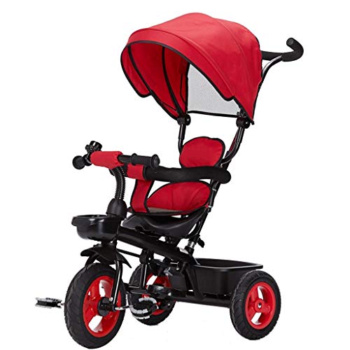 JKSVTF Pushchairs Baby Stroller Baby Stroller Children's Tricycle Bicycle Baby Stroller 1-3 Year Old Baby Stroller Pushchairs Prams (Red)