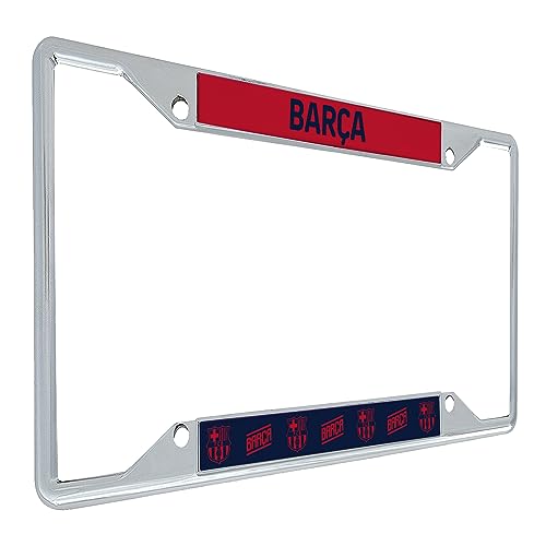 Desert Cactus FC Barcelona Car Accessories Barça Football Club Metal License Plate Frame and Tag Holder for Front or Rear of Car (Style 3)