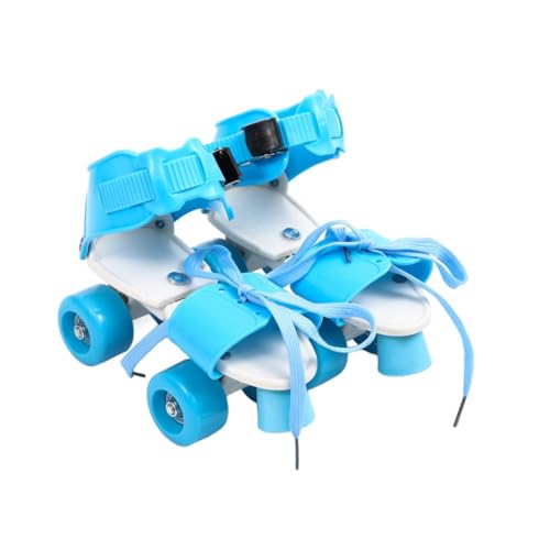 Vaveren Kids Adjustable Roller Skates Double Row,Lightweight,Comfortable, Quad Skates 4 Wheels for Kids Boys and Girls Beginner, Blue