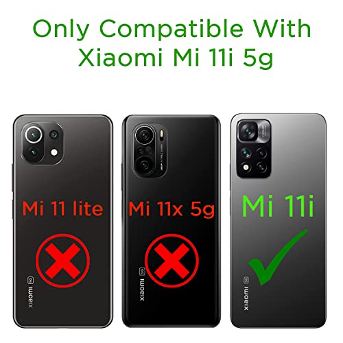 Image of Pikkme Mi Xiaomi 11I 5G / 11I Hypercharge 5G Back Cover | Crystal Clear Transparent Back | Ultra Hyrbid | Full Camera Protection | Raised Edge | Bumper Back Case for Mobile (Plastic, Black)
