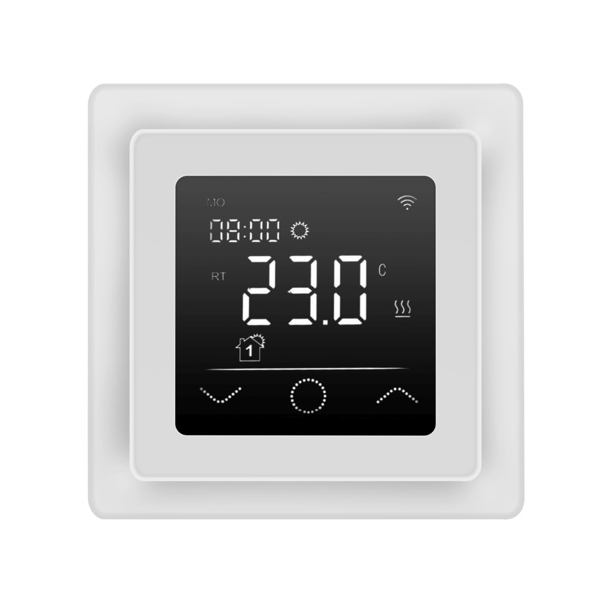 Elektrische Fußbodenheizung HoWaTech Lux Folienheizung für Renovierung Laminat Parkett Vinyl Komplett Set Heizfolie 80 W/m² inkl. Thermostat Touch weiß, Folienlänge & Fläche:2.5m / 1.25m²