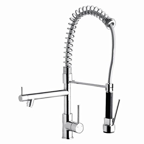 Aquieen Spring Style Table Mounted Kitchen Sink Mixer with Connecting Hoses (Chrome) (B07BT41S28) Amazon Price History, Amazon Price Tracker