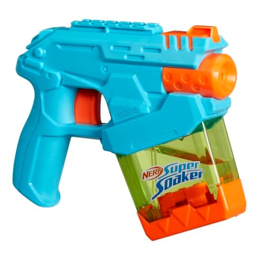 Hasbro Nerf Super Soaker Mini Dunk-Fill, Blaster Giocattolo ad Acqua, per Bambini e Bambine dai 6 Anni in Su, Serbatoio da 100 ml Facile da Riempire, Arancio e Celeste