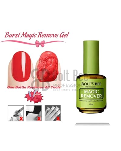 Image of Bolt Bee Magic Gel Polish Remover for Easy Soak-Off in 1-2 Minutes | Quick Tool for Acrylic, Gel & UV Nail Extensions | Nail Care Accessory for Women - 15 ML