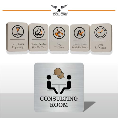 Image of CONFERENCE, CONSULTING ROOM Sign, 8x8 Inch, Durable Steel, Dual Mount