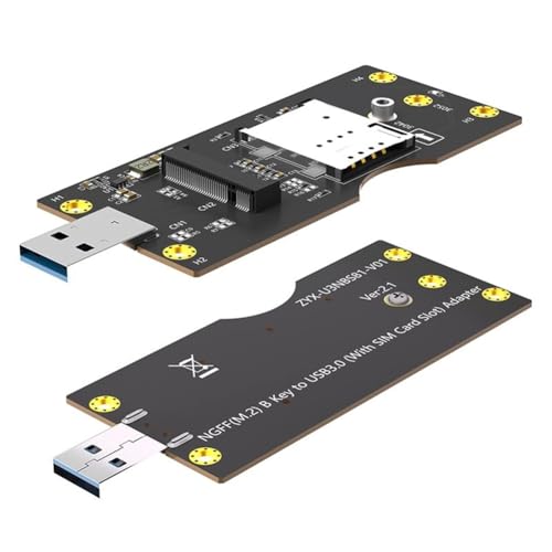 Buhdjfnke NGFF(M.2) Riser Card NGFF(M.2) a USB 3.0 Adaptador con SIM 8 pines USB tarjeta adaptador con ranura para tarjeta SIM