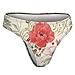 XUTSAKDCJ Women's Fashion No Show Thong Comfortable Floral Chic Flowers Roses Pedals Dots Leaves Buds Spring Season Theme Panties Workout Yoga Gym Seamless Thongs