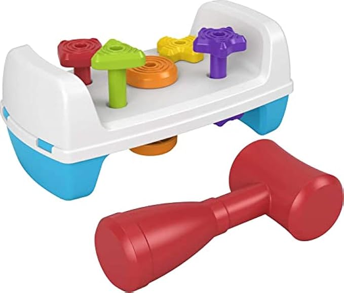 Fisher-Price Toddler Toy Tap & Turn Bench Pretend Tools 2-Sided Construction Set For Ages 1+ Years